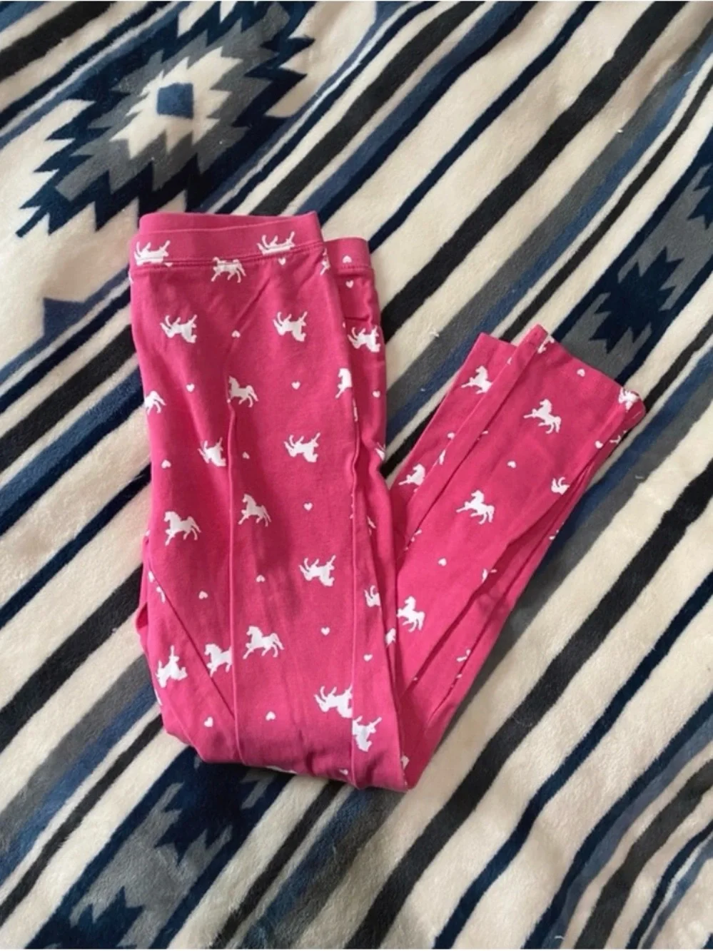Pink Unicorn Print Girls' Leggings